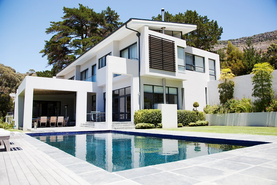Luxurious home exterior with pool